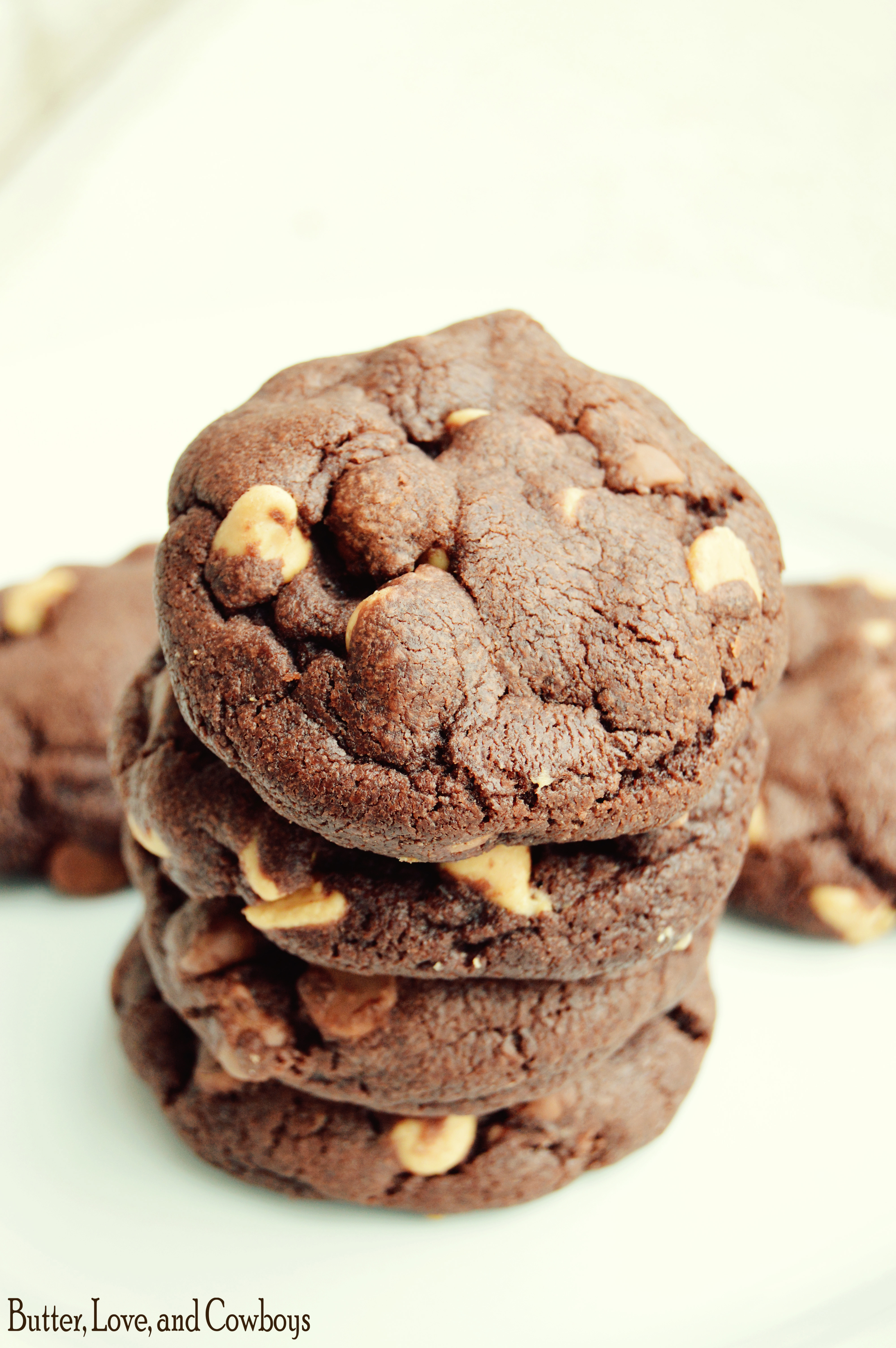 Double Chocolate Peanut Butter Chip Cookies - Butter, Love, And Cowboys